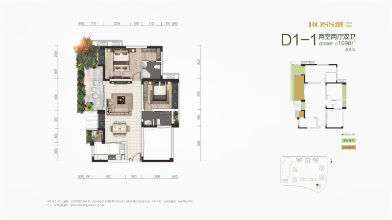 BOSS城森林城市D1-1户型（一批次）户型图