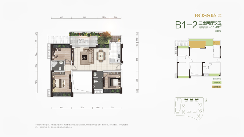 BOSS城森林城市B1-2户型（一批次）户型图