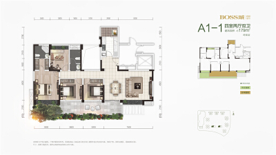 BOSS城森林城市A1-1户型（一批次）