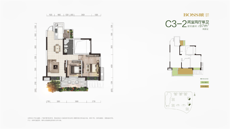 BOSS城森林城市C3-2户型（一批次）户型图