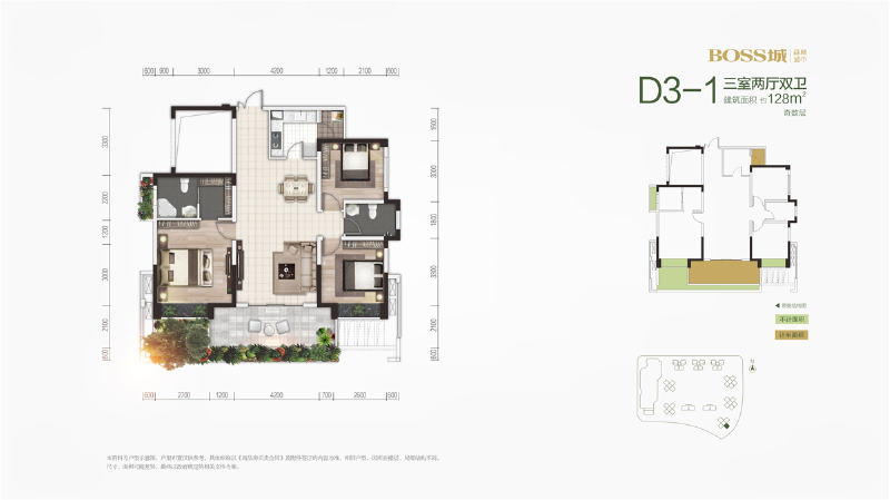 BOSS城森林城市D3-1户型（一批次）户型图