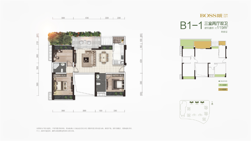 BOSS城森林城市B1-1户型（一批次）户型图