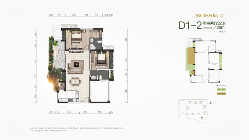 BOSS城森林城市D1-2户型（一批次）户型图