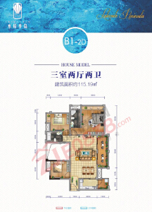 中江仓山镇水岸半岛115.19平米户型