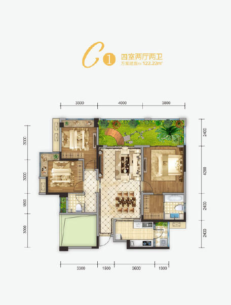 西派水岸C1户型户型图