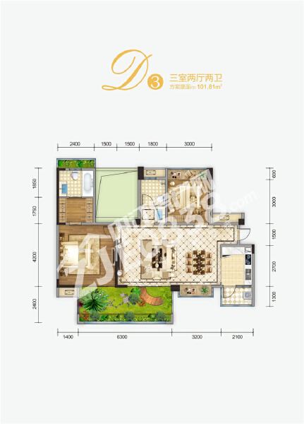 西派水岸D3户型户型图