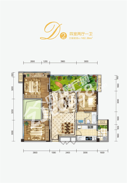 西派水岸D2户型户型图