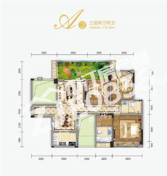 西派水岸A2户型户型图