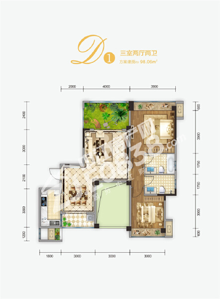 西派水岸D1户型户型图