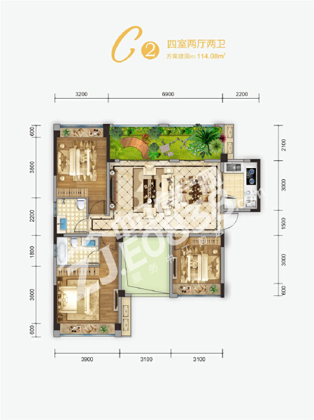 西派水岸C2户型户型图