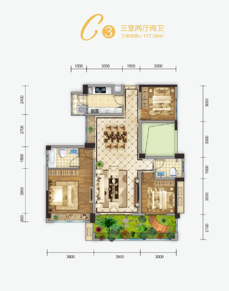 西派水岸C3户型户型图