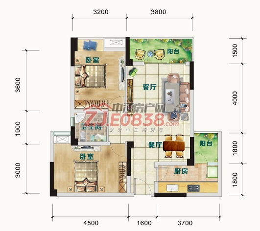 中江58万 中江县凯旋城 2室好房 中江二手房